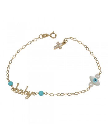 Χρυσό παιδικό βραχιόλι "baby" 14Κ D012478 D012478