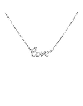 Κολιέ Love λευκόχρυσο 14 Καρατίων D014992 D014992