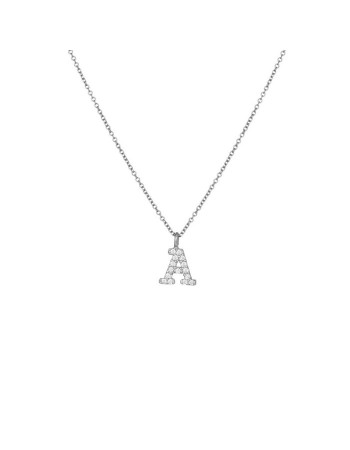 Λευκόχρυσο κολιέ μονόγραμμα A D018906 D018906