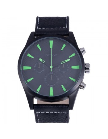 Ρολόι OOZOO XL Τimepieces Black Gray Leather Strap C8201 C8201