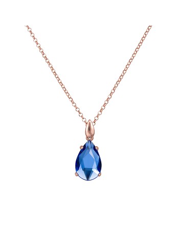 Ροζ επίχρυσο 925 γυναικείο κολιέ Swarovski Teardrop D034933 D034933
