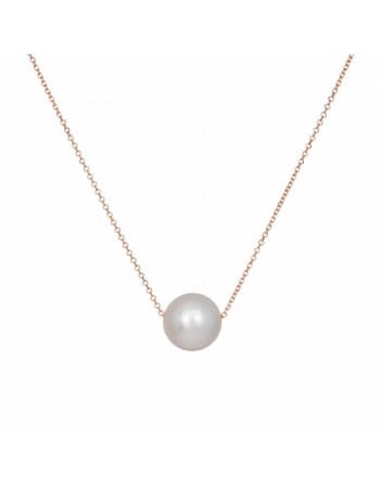 Κολιέ γυναικείο σε ροζ gold 14Κ με μαργαριτάρι D035081 D035081