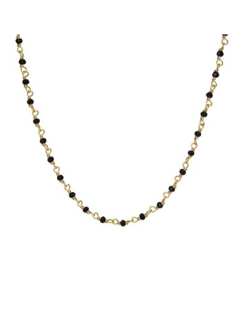 Επίχρυσο 925 γυναικείο ροζάριο Swarovski Black Crystals D036489 D036489