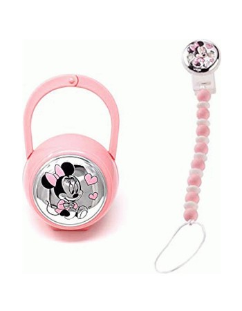 Θήκη και πιπιλοπιάστρα Disney Minnie σε ροζ χρώμα VL/D369-RA VL/D369-RA