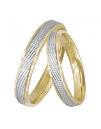 Δίχρωμες βέρες γάμου ή αρραβώνα 14K D044661 D044661