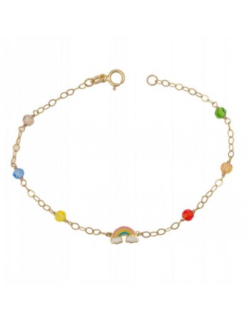Βραχιόλι χρυσό παιδικό 14Κ rainbow D046054 D046054