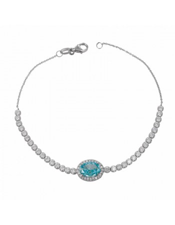 Βραχιόλι λευκόχρυσο 14Κ ροζέτα Aqua D046789 D046789