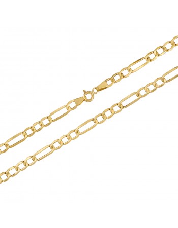 Αλυσίδα λαιμού λουστρέ από χρυσό 14Κ figaro D054044 D054044