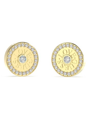 Σκουλαρίκια επίχρυσα Guess steel με ζιργκόν UBE04081JWYGT/U JUBE04081JWYGT/U