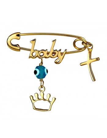 Παιδική παραμάνα χρυσή 14Κ με σχέδιο Baby D018395 D018395