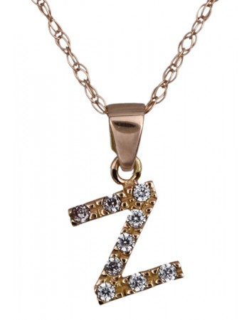 Ροζ gold μονόγραμμα Ζ με καδένα Κ14 D017810 D017810