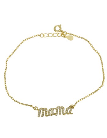 Επίχρυσο βραχιόλι mama με πέτρες 925 D024891 D024891
