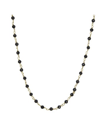 Χρυσό κολιέ ροζάριο 14Κ με μαύρο spinel D030856 D030856