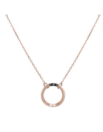 Κολιέ ροζ gold 14Κ κύκλος με ζιργκόν D032605 D032605