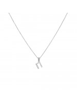 Μονόγραμμα λευκόχρυσο Π με καδένα D017801 D017801