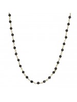 Γυναικείο κολιέ ροζάριο από χρυσό 9Κ με black spinel D045418 D045418