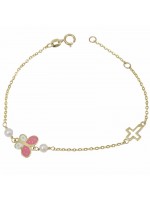 Παιδικό βραχιόλι από χρυσό 9Κ Pink Butterfly D033526