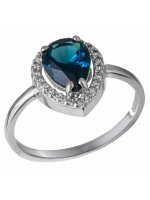Δαχτυλίδι λευκόχρυσο 14Κ ροζέτα London Blue D035178 D035178