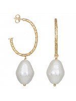 Επίχρυσα 925 σκουλαρίκια γυναικεία Shell Pearl D035376 D035376