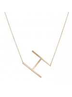 Χρυσό γυναικείο κολιέ 9Κ με το μονόγραμμα "Η" D035460 D035460