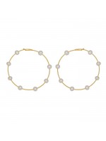 Σκουλαρίκια επίχρυσα 925 Shell Pearl Hoops D036685 D036685