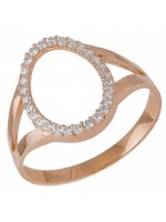 Δαχτυλίδι ροζ gold 14Κ με λευκές ζιργκόν D036954 D036954