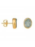 Σκουλαρίκια επίχρυσα 925 με Aqua Marine D037101 D037101