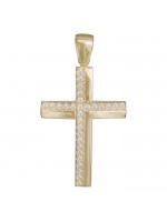 Γυναικείος σταυρός από χρυσό 14Κ με ζιργκόν D038463 D038463