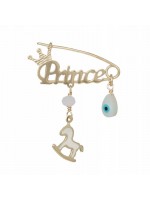 Παιδική χρυσή παραμάνα prince 9Κ με αλογάκι D041317 D041317