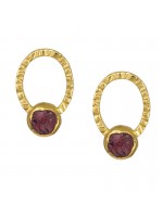 Γυναικεία σκουλαρίκια επίχρυσα 925 Rhodolite D042028 D042028