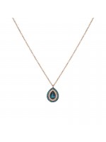 Γυναικεία ροζ gold ροζέτα 18Κ Diamonds and Topaz D043423 D043423