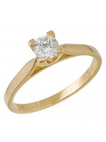 Δαχτυλίδι χρυσό μονόπετρο 18Κ με διαμάντι D043608 D043608