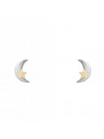 Παιδικά σκουλαρίκια σε διχρωμία 14Κ Moon and star D046030 D046030