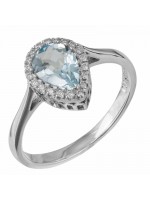 Λευκόχρυσο δαχτυλίδι 18Κ με Natural Aqua Marine D046610 D046610