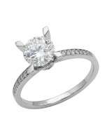Λευκόχρυσο δαχτυλίδι 14Κ Μονόπετρο με Lab Grown Diamonds D056711 D056711