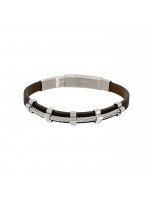 Ανδρικό βραχιόλι Brown Leather Bracelet US POLO STEEL JW9000BR JW9000BR