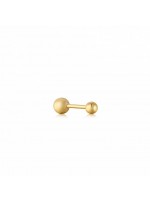 Γυναικείο επίχρυσο σκουλαρίκι 925 Mini Sphere Barbell E035-01G E035-01G