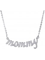 Λευκόχρυσο κολιέ mommy 14 Καρατίων D014748 D014748
