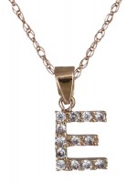 Ροζ gold μονόγραμμα Ε με καδένα K14 D017808 D017808