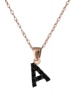 Ροζ gold μονόγραμμα Α με καδένα D017953 D017953