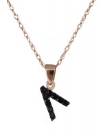 Ροζ gold μονόγραμμα Λ με καδένα D017959 D017959