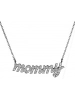 Κολιέ mommy λευκόχρυσο 14 Καρατίων με ζιργκόν D020852 D020852