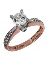 Ροζ gold μονόπετρο με πέτρες ζιργκόν Κ14 D024910 D024910