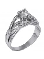 Μονόπετρο δαχτυλίδι με διαμάντια 18K D027002 D027002