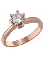 Ροζ gold μονόπετρο Κ14 με ζιργκόν D027562 D027562