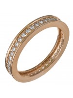 Δαχτυλίδι ροζ gold Κ14 ολόβερο με ζιργκόν D030465 D030465