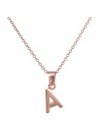 Γυναικείο κολιέ 14Κ μονόγραμμα Α ροζ gold D030520 D030520