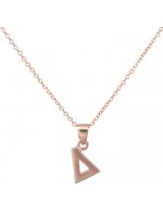 Χειροποίητο κολιέ ροζ gold 14Κ μονόγραμμα Δ D030523 D030523