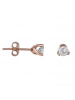 Σκουλαρίκια ροζ gold 14Κ με ζιργκόν πέτρα D032169 D032169