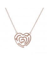 Κολιέ Ροζ Gold Κ14 Καρδιά Λαβύρινθος D032900 D032900